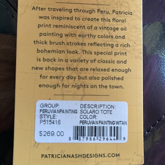 NWT~*RARE* NASH “Peruvian Painting” Solaro Satchel/Italian LEATHER/Floral Design - Picture 10 of 16